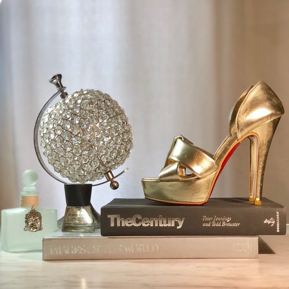 Christian Louboutin Shoes - Christian Louboutin Metallic Gold Platform Heels
